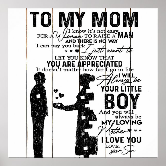 Cute Son To My Mom Gift | Lovely Family Gift Poster (Front)