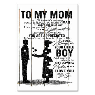 Cute Son To My Mom Gift   Lovely Family Gift Table Number