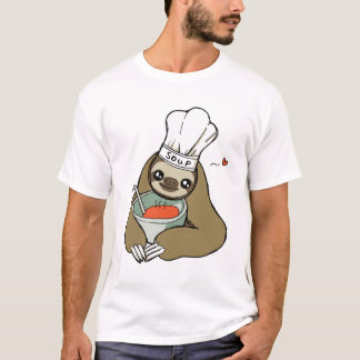 Cute Soup Chef Sloth Drawing Men's T-Shirt