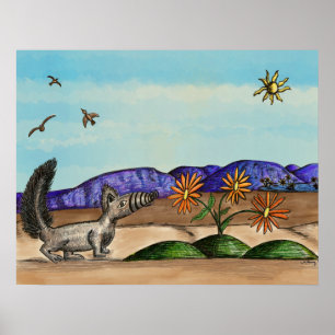 Cute Southwestern Country Desert Animal Kids Poster