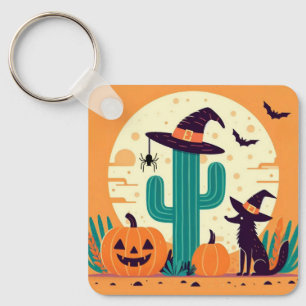Cute, southwestern Halloween desert/cactus Keychain