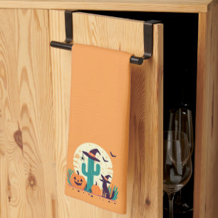 Cute, southwestern Halloween desert/cactus Kitchen Towel