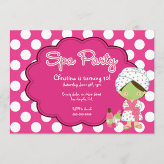 Cute Spa Day Birthday Party Invitation