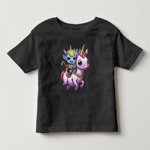 Cute Space Alien riding unicorn funny UFO  Toddler T-shirt