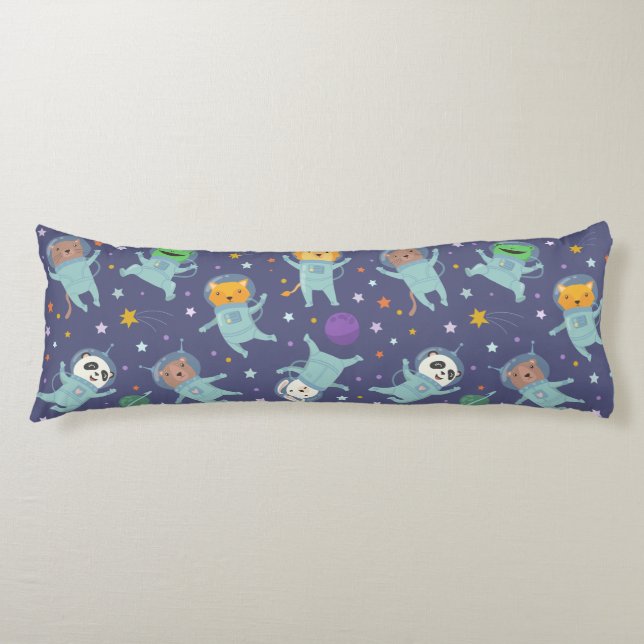 Cute Space Animals Body Pillow (Front)