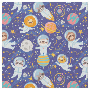 Cute Space Animals Fabric