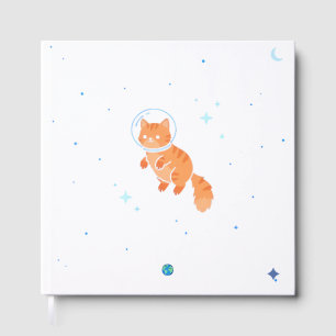 Cute Space Cat Astronaut Guest Book & Memory Jour
