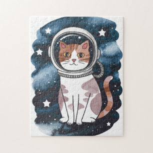 Cute Space Cat Astronaut  Jigsaw Puzzle