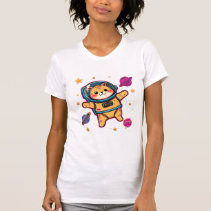 Cute Space Cat Astronaut Kawaii Galaxy T-Shirt