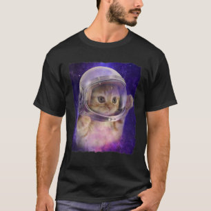 Cute Space Cat Astronaut Kitty Space Helmet Deep S T-Shirt