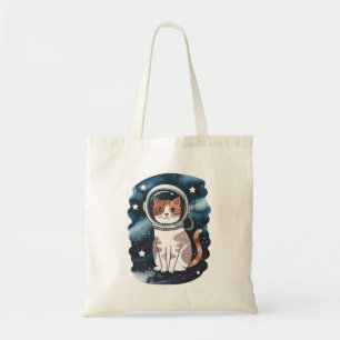 Cute Space Cat Astronaut Tote Bag