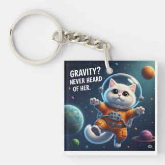 Cute Space Cat Keychain