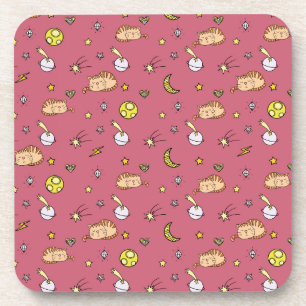 Cute Space Cat Pattern – Adorable Cosmic Kitty Coaster