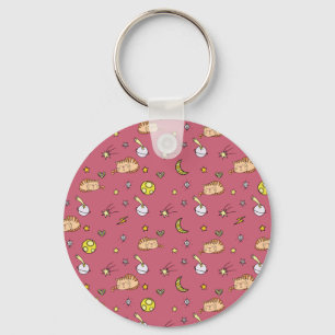 Cute Space Cat Pattern – Adorable Cosmic Kitty Keychain