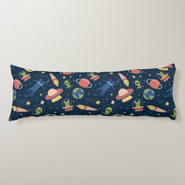Cute Space Cats Body Pillow (Front)