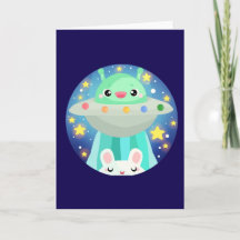 Cute Space Creature And Bunny Rabbit