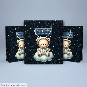 Cute Space Explorer Gift Bag for Boy Birthday