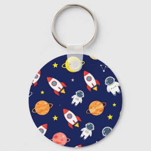 Cute Space Explorer Kids Pattern Keychain