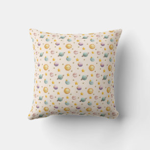 Cute Space Fabric Baby Room Textile Design Throw Pillow