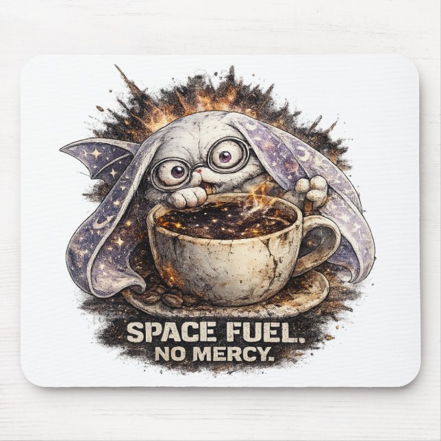 Cute Space Fuel Bunny Coffee Halloween Magic Mouse Pad (Front)