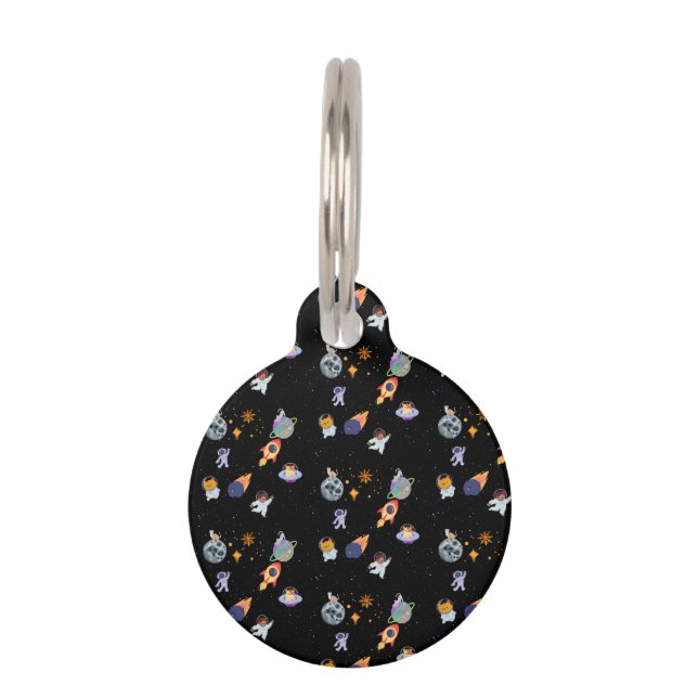 Cute space kitten in the galaxy pet tag (Front)