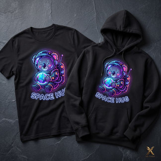 Cute Space Koala Astronaut Glowing Galaxy Hoodie