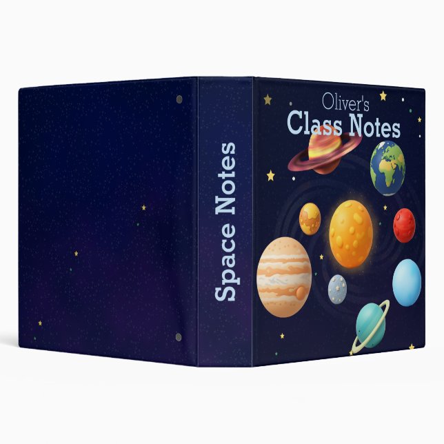 Cute Space Outer Solar System Personalized Name Binder (Background)