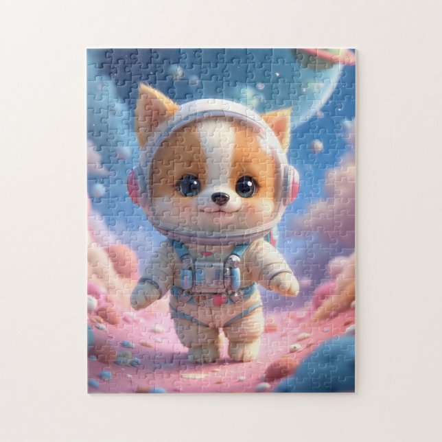 Cute Space Puppy Astronaut Jigsaw Puzzle (Vertical)