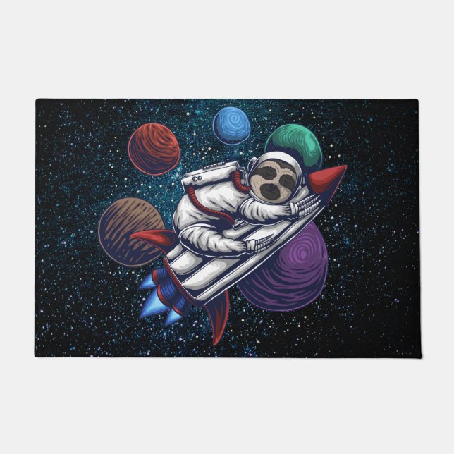 Cute Space Sloth Doormat (Front)