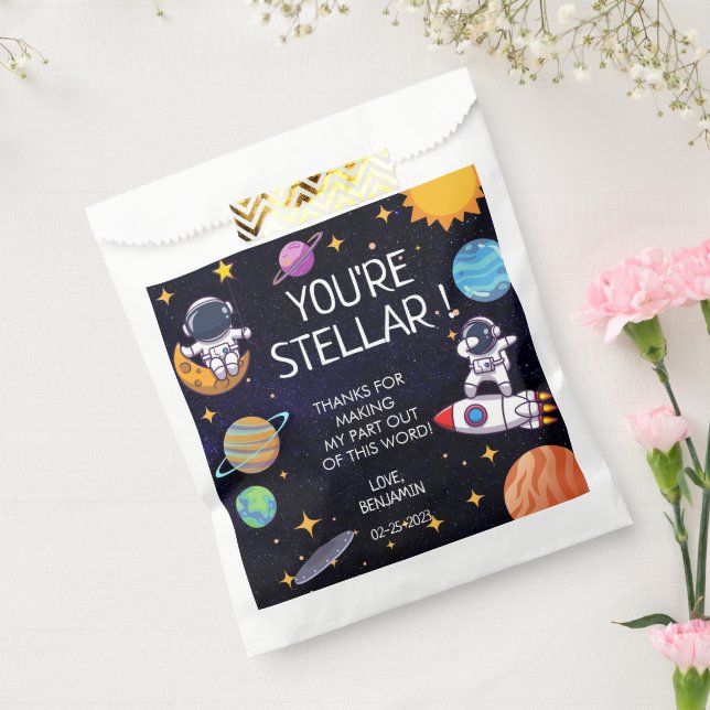 Cute Space Theme Any Age Birthday Favour Bag (Sealed)