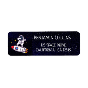 Cute Space Theme Return Address Label