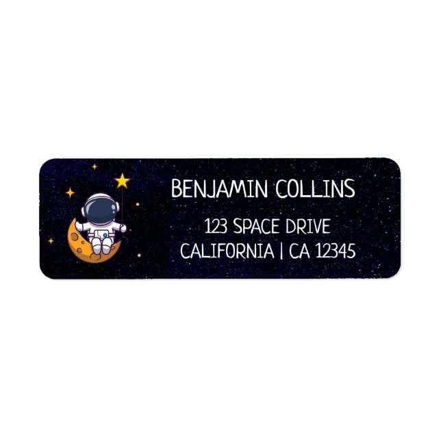 Cute Space Theme Return Address Label (Front)