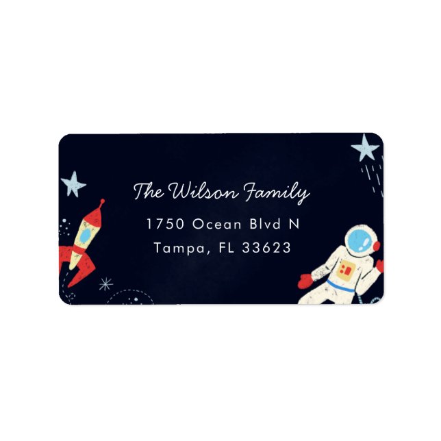 Cute Space Theme Return Address Label (Front)