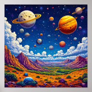 Cute Space Wall Art for Children