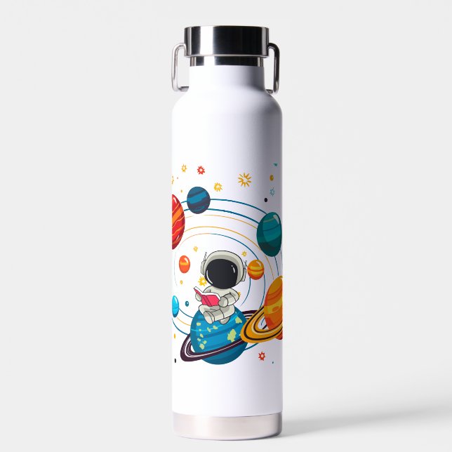 Cute Space Water Bottle for Kids (Front)