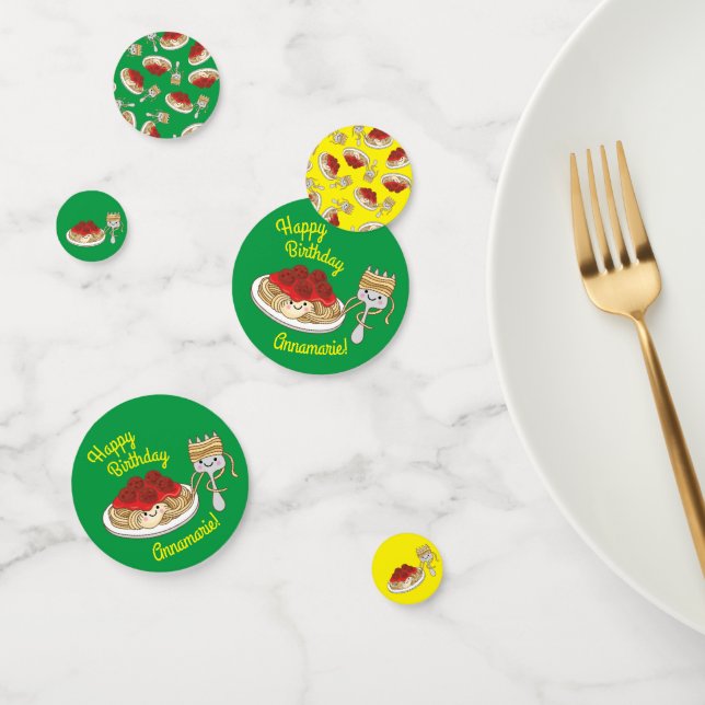 Cute Spaghetti Kids Birthday Party Kawaii Confetti (Group)