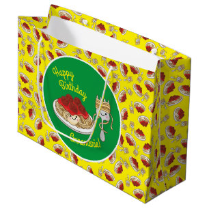 Cute Spaghetti Kids Birthday Party Kawaii Large Gift Bag