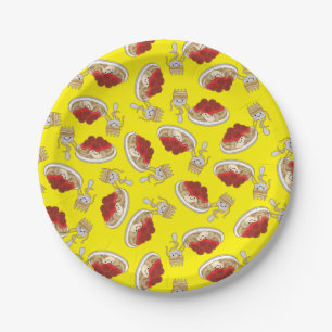 Cute Spaghetti Kids Birthday Party Kawaii Paper Plate