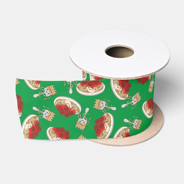 Cute Spaghetti Kids Birthday Party Kawaii Satin Ribbon (Spool)