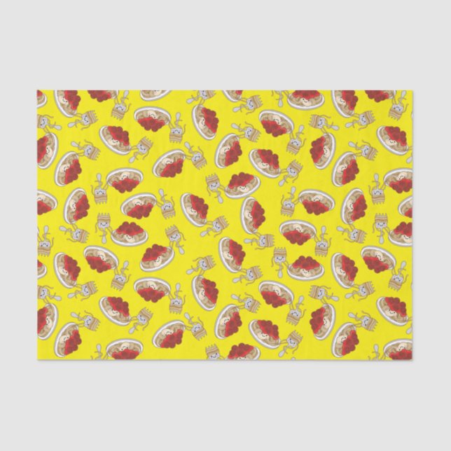 Cute Spaghetti Kids Birthday Party Kawaii Tissue Paper (Front)