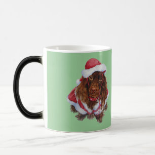 Cute spaniel puppy dog realist art Christmas mug