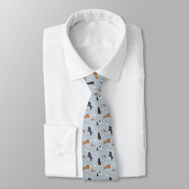 Cute Spaniels dogs pattern Tie (Tied)