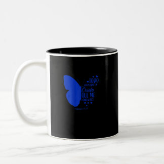 Cute Spanish Christian Bible Religious Butterfly Two-Tone Coffee Mug
