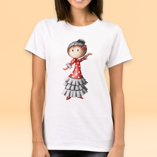 Cute Spanish Sevillana Flamenco Dancer T-Shirt (Creator Uploaded)