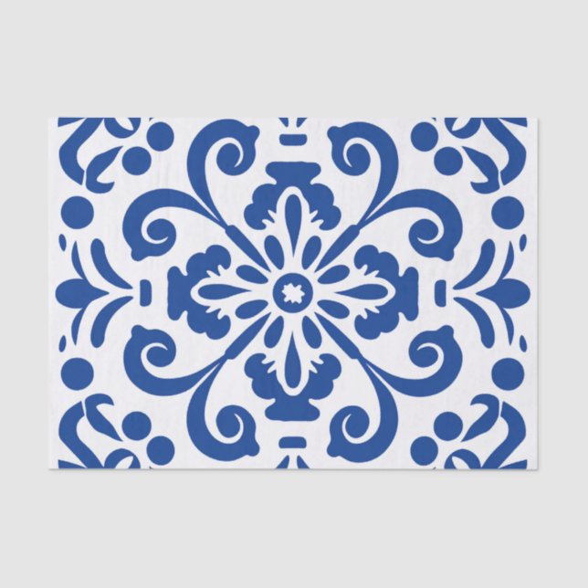 Cute Spanish tile pattern decoupage  Tissue Paper (Front)
