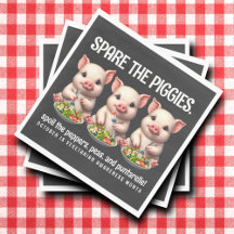 Cute Spare the Piggies Eating Salads