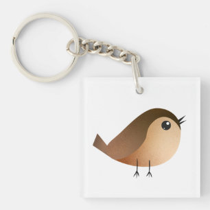 Cute Sparrow Bird Cartoon Keychain