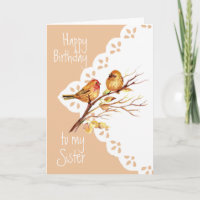 Cute Sparrow Birds Love Sister Birthday