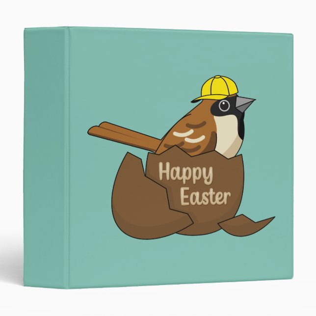 Cute Sparrow Chocolate Egg Happy Easter  Binder (Front/Spine)