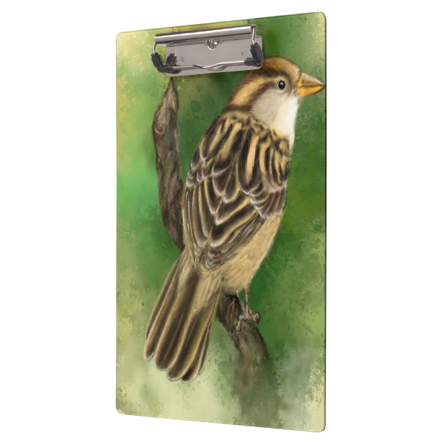 Cute Sparrow Clipboard Spring Bird (Left)